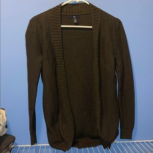 Dark Grey Open Front Cardigan